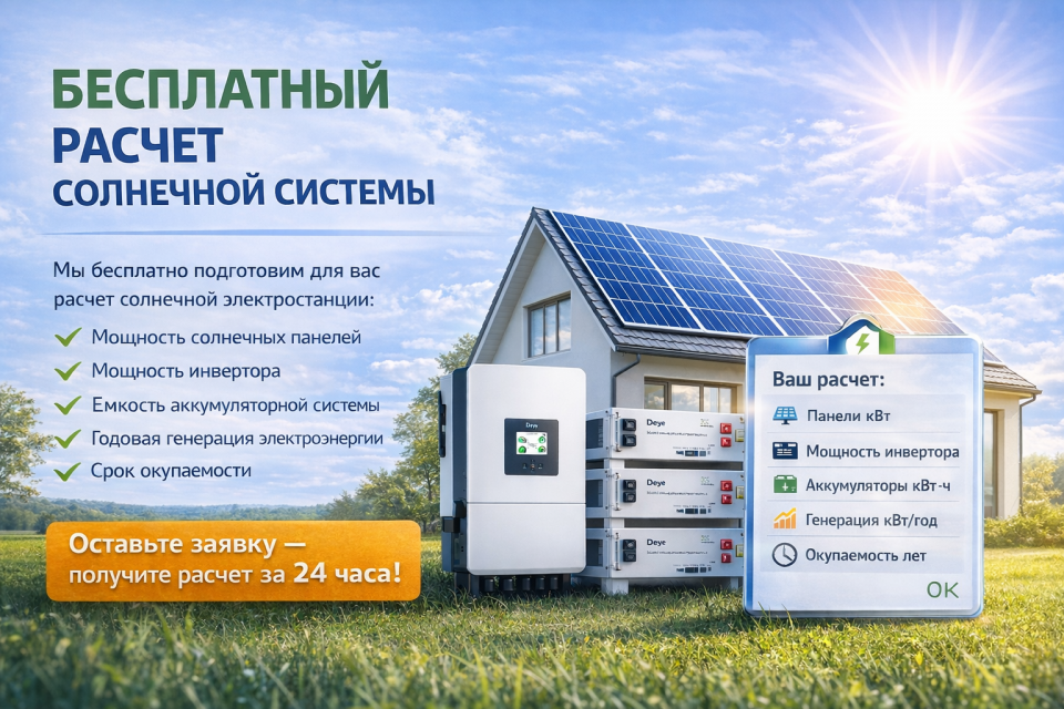 Бесплатный расчет солнечной электростанции